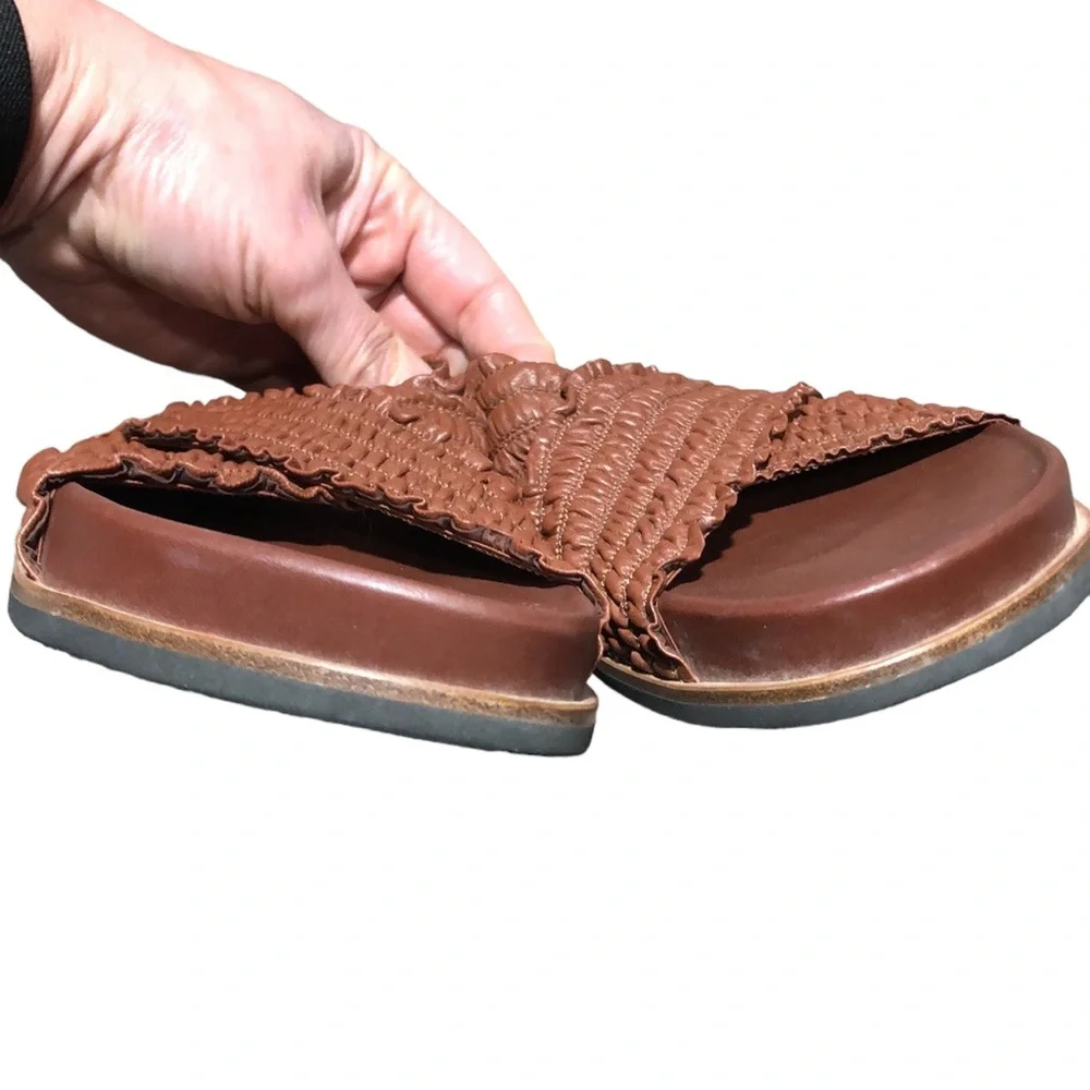 RAG & BONE | Women’s Bailey Brown Leather Stretch Cross-Strap Sandals size 6